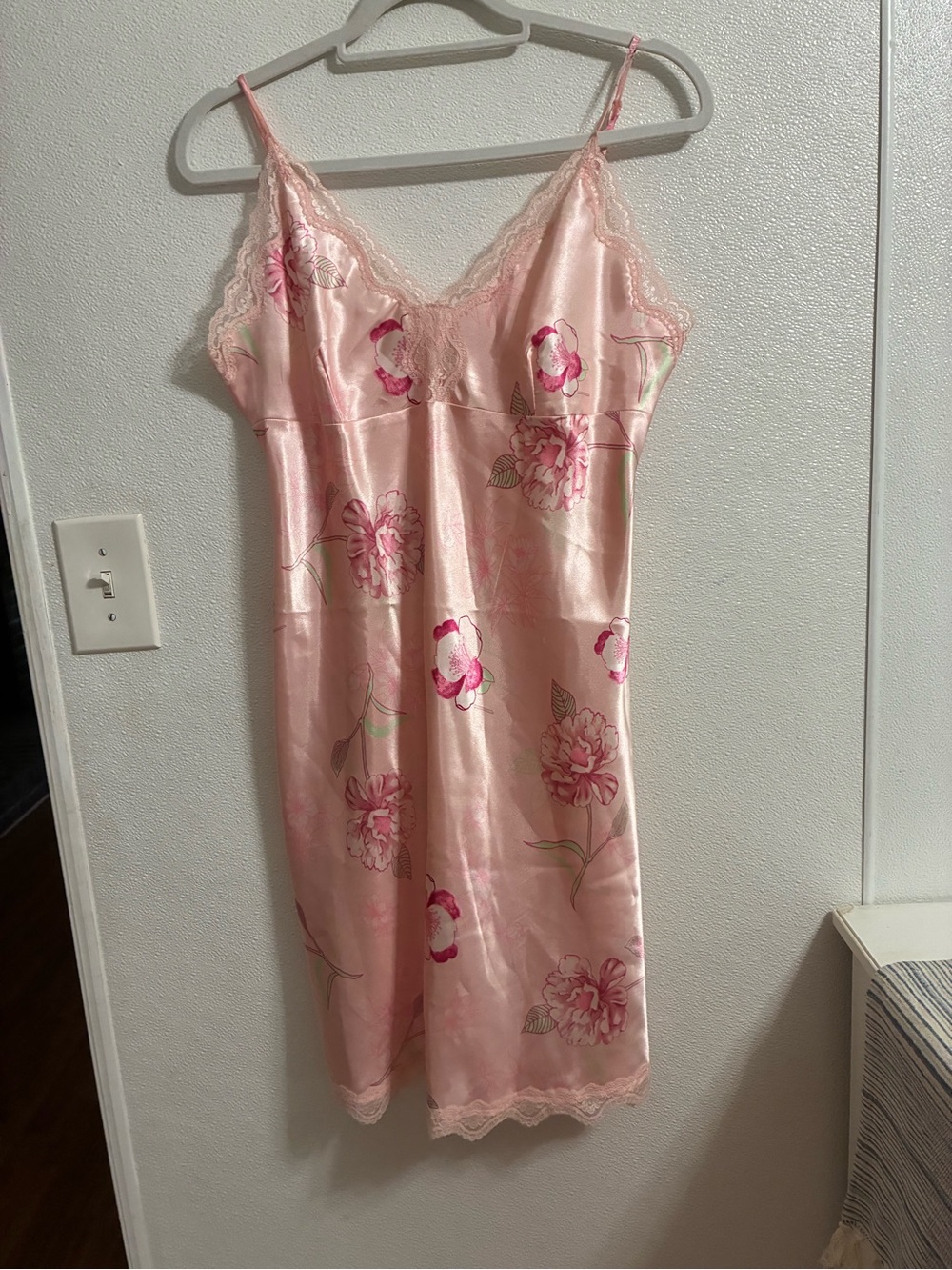 Pink Floral Satin Slip Dress - Women Intimates & Sleepwear